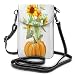 Produktbild Clothes socks Cell Phone Purse Fall Sunflower Autumn Pumpkins Phone Wallet 3D Printed Vivid Card Holder Tiny Bag Durable PU Leather Passport Purse Wallet With Strap For Outdoor Travel