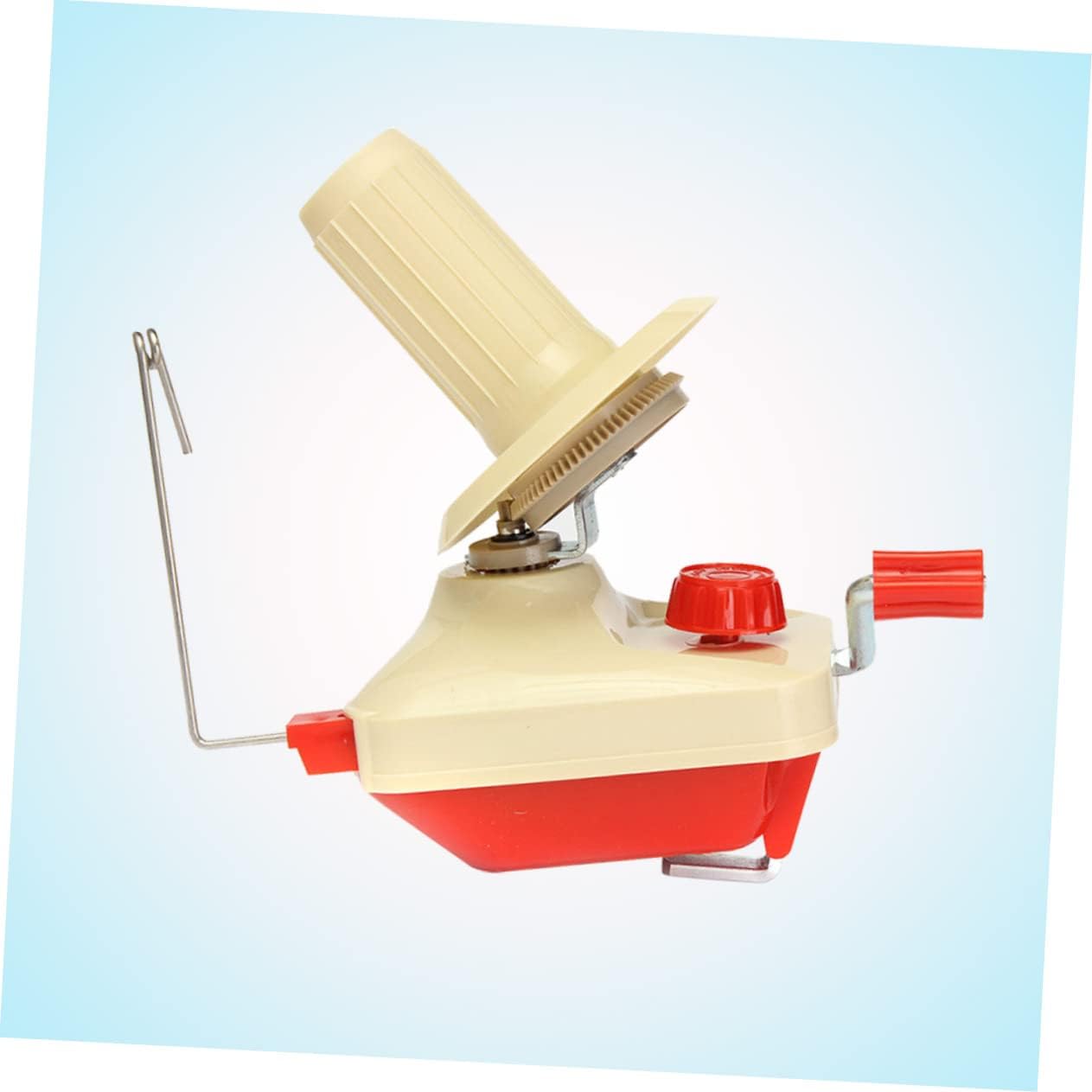 Beige Hand Crank Yarn Ball Winder Portable Compact Storage