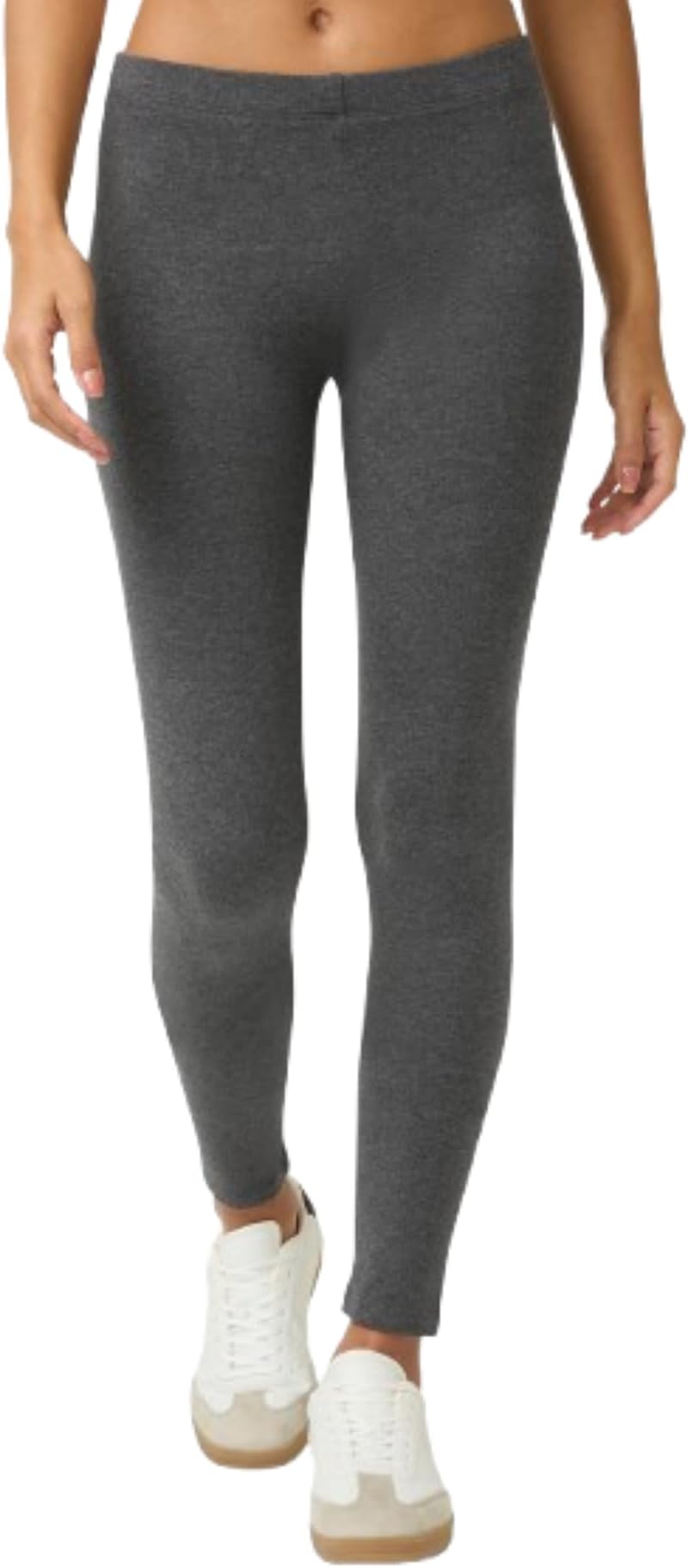 Women's Leggings - Soft Cotton Feel, Comfortable & Perfect for Layering, Gentle Elastic Waistband