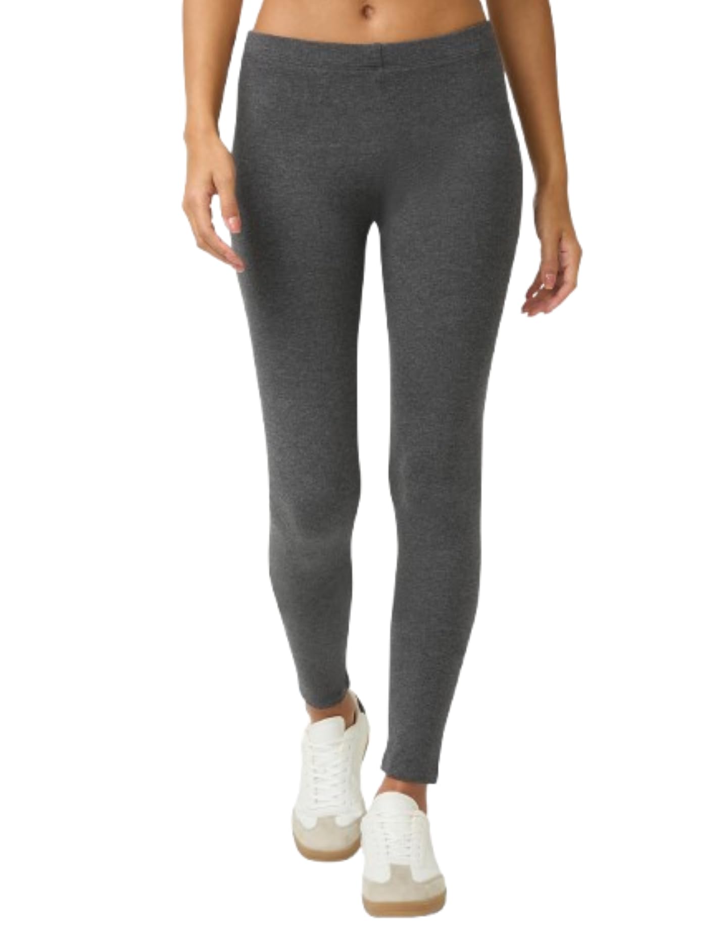 No Nonsense Women's Cotton Leggings Pants, Charcoal Heather, 2X