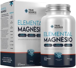 Kit 2X: Elemental Magnésio 725mg True Source 60 Cápsulas
