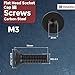 Kozelo 50Pcs Flat Head Socket Cap Screws - [M3-0.5 x 10], Carbon Steel Countersunk Bolts, Black, for Automotive, Furniture Repair, Industrial Equipment & Temporary Fixes