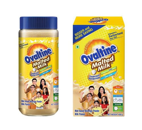 Ovaltine Malted Milk 400g Jar + Malted Milk 450g BIB (Pack of 2)