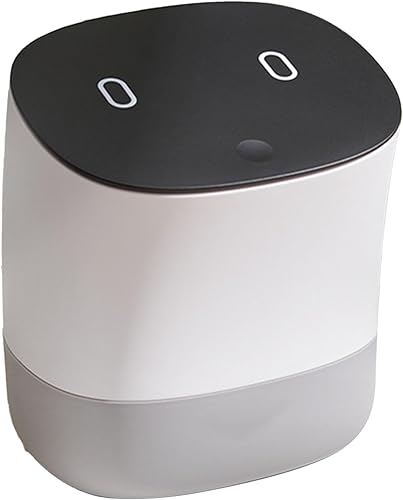 Miniatura 5 de Cesta de basura pequeña, papelera de escritorio pequeña ecológica, desmontable multiusos con tapa para el hogar (blanco)