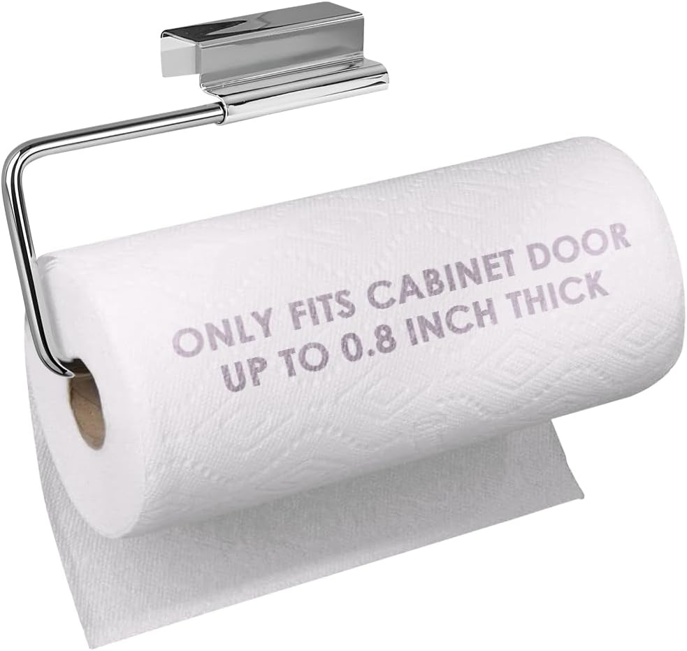 Stylish Stainless Steel 12-Inch Over Cabinet Door Paper Towel Holder for Kitchen & Bathroom Stylish Stainless Steel 12-Inch Over Cabinet Door Paper Towel Holder for Kitchen & Bathroom