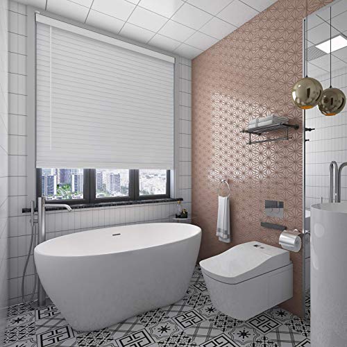 Changshade Cordless 2” Faux-Wood Horizontal Blind With Tilt Wand, Vinyl Horizontal Window Blind For Day And Night, Light Filtering, Non-Leaded Pvc Slats, 18 Inches Wide, White Bld18Wt64B #TOP8