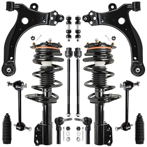 Image of Detroit Axle - 14pc Front End Suspension Kit for Chevrolet Impala Monte Carlo Buick Century LaCrosse Regal Allure, Struts Control Arms with Ball Joints Sway Bars Tie Rod Ends Boots Replacement
