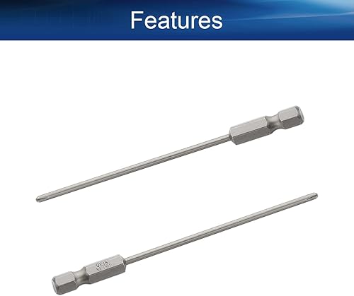 Miniatura 4 de Auniwaig Juego de 10 brocas Phillips, 0.098 in PH1 Phillips Cross, vástago hexagonal de 1/4 pulgadas, 3.937 in de longitud de acero S2 con magnético