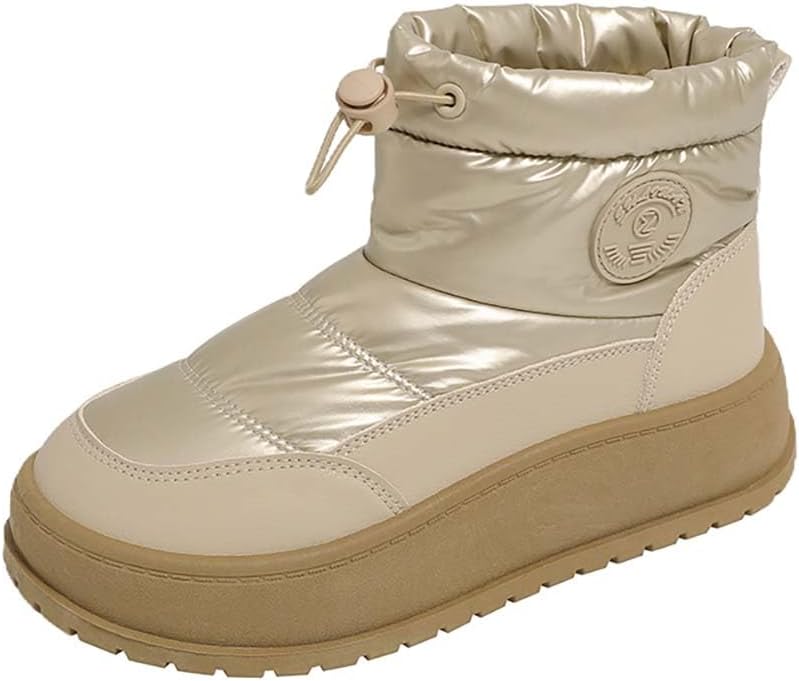 Womens Platform Winter Snow Boots Walking Ankle Boots For Women Fuzzy Warm Lining