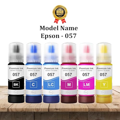 Image of Duplex DTC Refill Ink 057 Compatible with Epson L8050, L18050, L8150W Printer (057 Black Ink 5 Pcs)