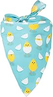 Vista 3 de Native Pup Bandana para perro de Pascua Paquete de 3 Juego de bufanda de primavera huevos, conejitos y pollitos (Pascua, grande)