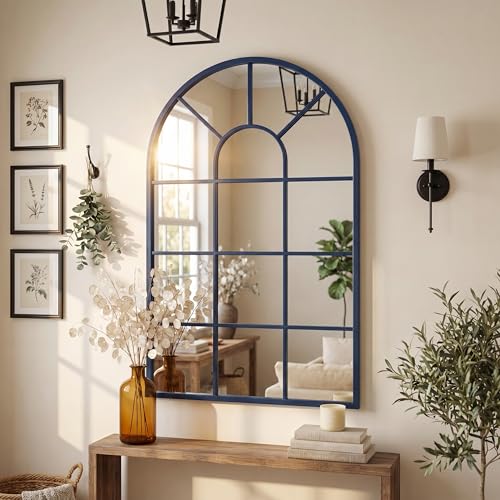 Salkala Blue Arched Window Mirror