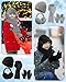 Suhine 12 Pcs Winter Soft Kid Hat Scarf Gloves Earmuffs Set Knit Hat and Gloves Neck Warmer Plush Ear Muffs for Kid Aged 3-10 (Pink,Black,Gray,Fashion)