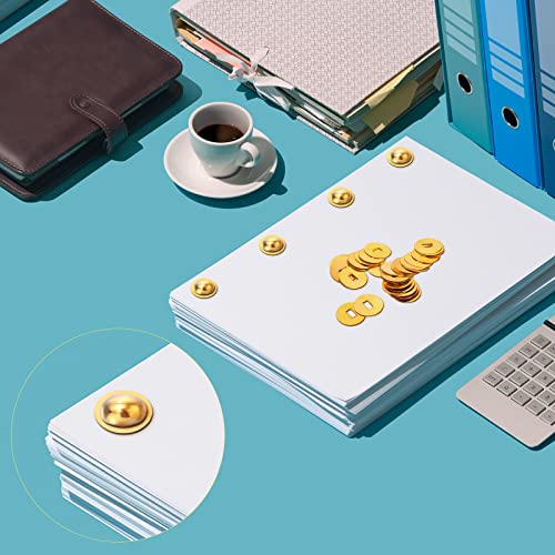 image for Demissle 500 Pcs Brass Washers Brads Paper Fastener Metal Brass Fasten