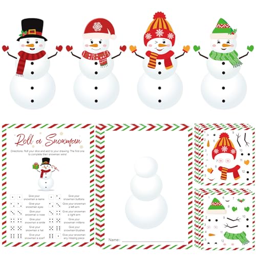 Yewfold Roll a Snowman �_�C�X�Q�[���L�b�g �N���X�}�X�p�[�e�B�[�A�Ƒ��A�����ł̓~�̋x���̃A�N�e�B�r�e�B�� �J�[�h40���ƃX�e�b�J�[40��