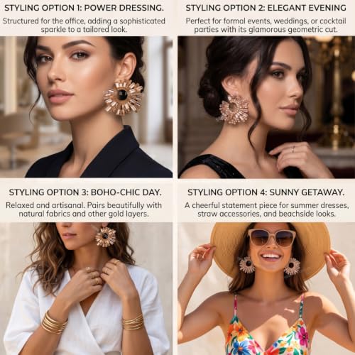 Image of Young & Forever Gift Fashion Jewellery Gold and Silver Plated Cubic Zirconia Diamond Hoop Earrings Sparkling Hypoallergenic Hoops Earrings for Women & Girls