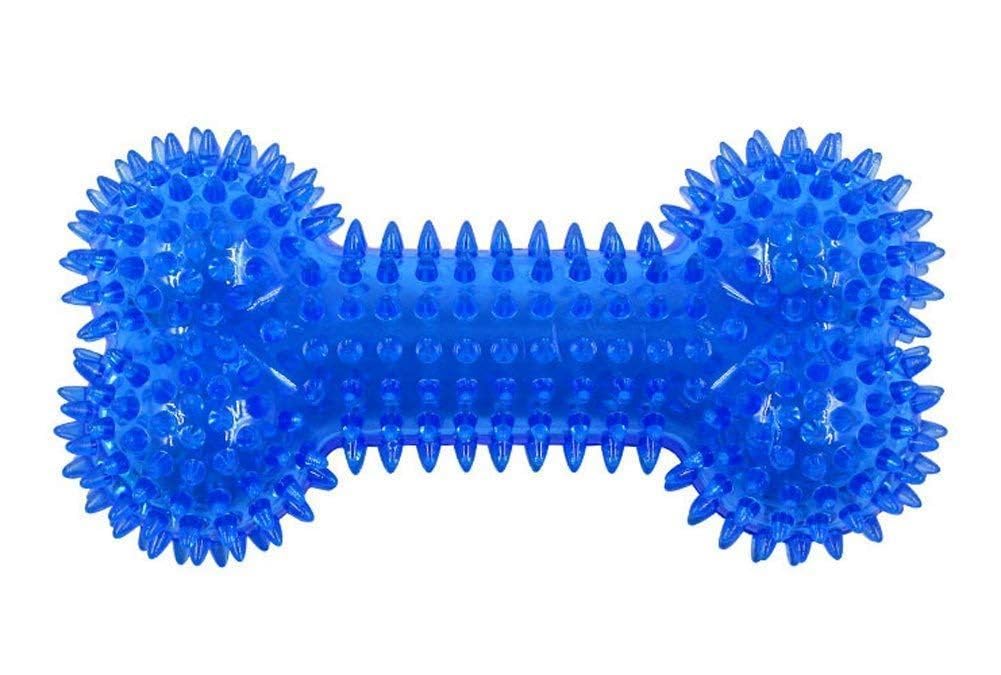 Tails of Joy Dogs Squeaky chew Toys for Aggressive chewers | Dental Cleaning Non-Toxic Soft Natural Rubber Toy | Cute Crystal and Spiked Toy for Puppy & Dog (Bone Shape)