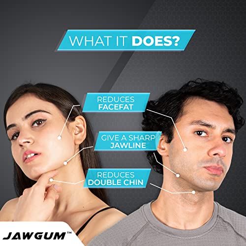 Image of JAWGUM 8g each Chewing Gum for Double Chin Reduction, Chiselled Sharp Jawline, Reduce Face Fat Exercise for Muscle of Jaw & Toned Face, 30 pack