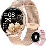 SLOKSFil Smartwatch Damen mit Telefonfunktion, 1.39 Smart Watch Rund mit SpO2, 24H Pulsuhr Blutdruck Schlafmonitor, Fitness Tracker 120+ Sportmodi Schrittzähler für iOS Android (Roségold)