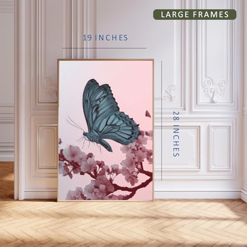 Image of Gamya Framed Japan Samurai Theme Wall Painting Posters For Office, Living Room, Bedroom Wall Decor - Japanese Japandi Samurai Aesthetic Room Decor (Butterfly, 19x29 Inches, Framed)