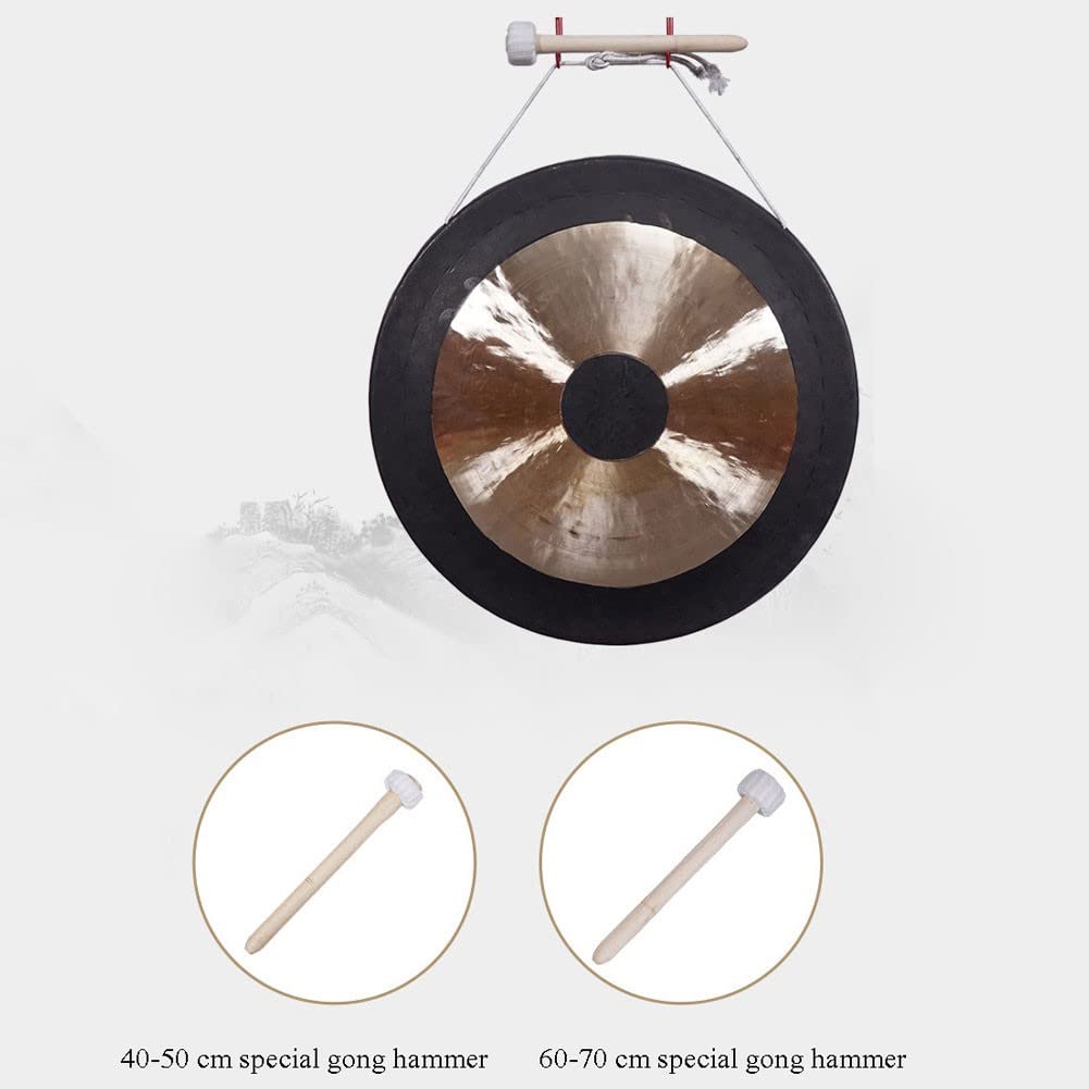 Mosiężny gong Feng Shui, Gong mosiężny z młotkiem, instrument perkusyjny, różne rozmiary(1,50cm)