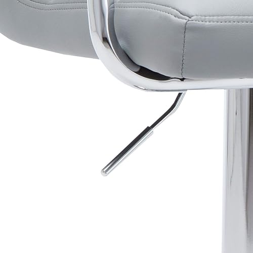 Miniatura 17 de AC Pacific Taburete de bar giratorio ajustable contemporáneo con cojín y reposabrazos, 24-33 pulgadas, color blanco Blanco,Blanco (Daisy