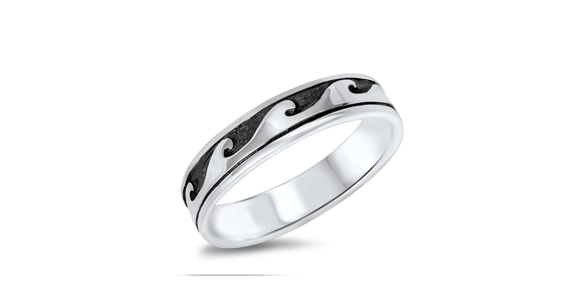 Amazon.com: Eternity Wave Ocean Surfing Classic Ring New 925