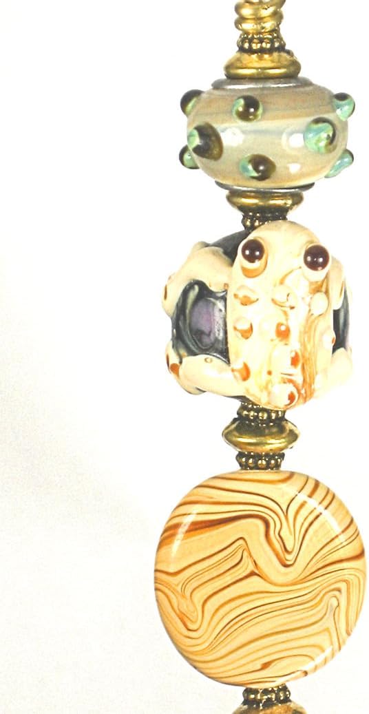 Pet Frog for Animal Lovers in Amber, Tan and Green Light or Ceiling Fan Pull with Lampwork Glass