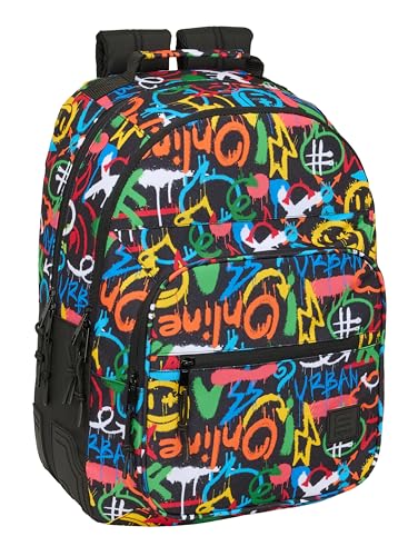 Safta GRAFFITI COLORS - Mochila Escolar Infantil, Ideal para Niños de Diferentes Edades, Cómoda y Versátil, Calidad y Resistencia, 32x15x42 cm