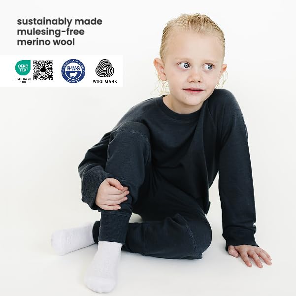 Woolino Merino Wool Kids Jogger Pants with Pockets, Super Soft and Cozy Sweatpants for Boys and Girls, All Season Comfort3