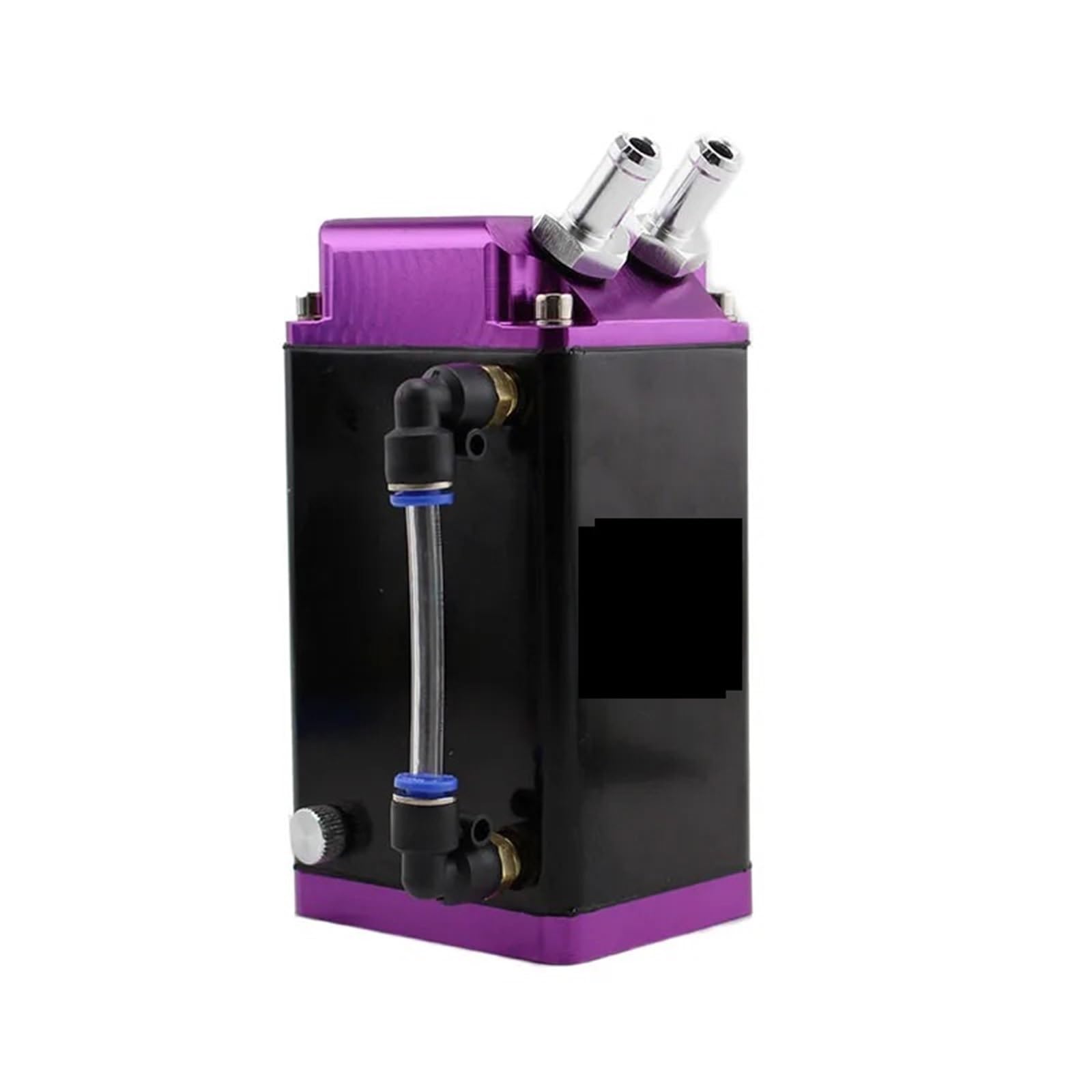 Depósito de agua refrigerante Kit separador de respiradero automático para tanque captura aceite motor, forma cuadrada(Purple)