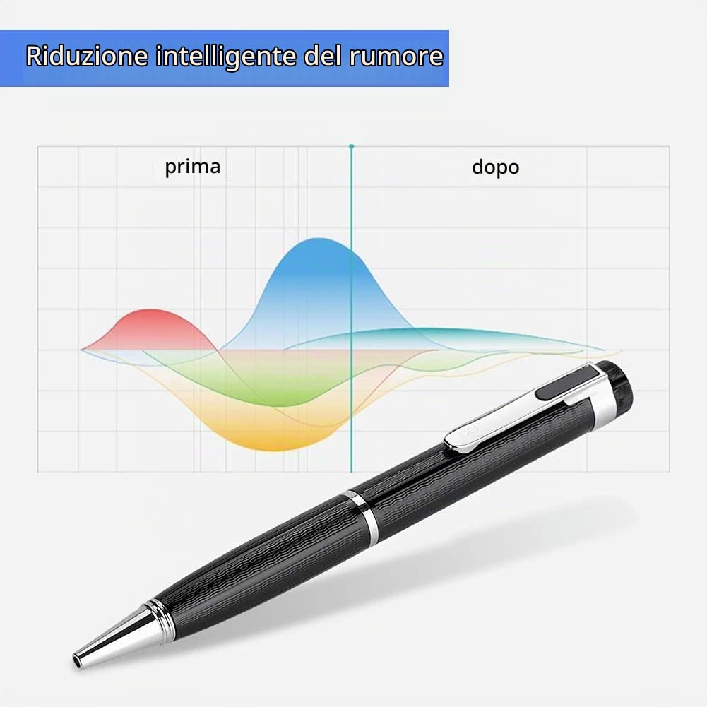 Registratore Vocale Digitale a Forma di Penna Registratore con Riduzione del Rumore 192Kbps Registrazione un Pulsante a 20 Ore Continuo per Lezioni, Riunioni, Interviste