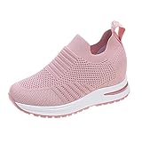 Sunnyuk Zapatillas de deporte para mujer, color negro, para mujer, plataforma para mujer, zapatos casuales, zapatos de senderismo, zapatos amarillos para mujer, 43, Rosa., 37 EU