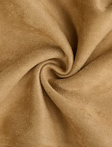 Allegra K Women's Short Soft Zip Up Faux Suede Biker Moto Jacket Medium Khaki #TOP5