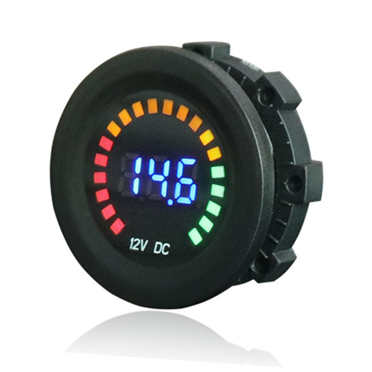 Mobestech 3piezas Voltímetro Digital De Pantalla Color Para Coche y Moto Medidor De Voltaje y Capacidad De Batería Instalación Fácil Compatible Diseño Compacto y Led