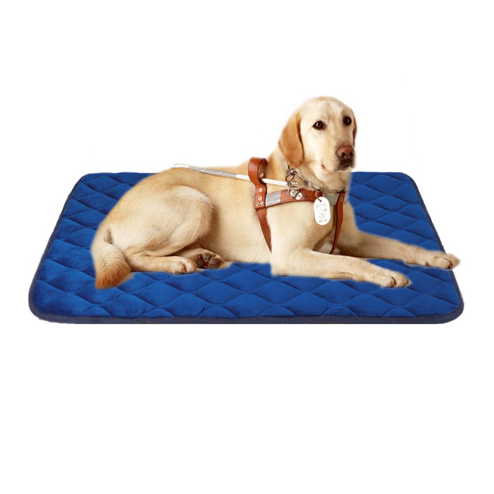 furrybaby Dog Bed Mat Soft Crate Mat with Anti-Slip Bottom Machine Washable Pet Mattress for Dog Sleeping (L 42x28'', Navy Mat)