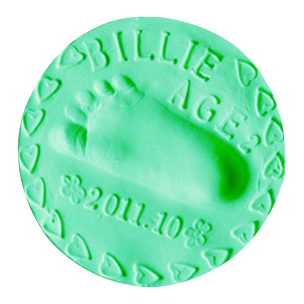 SNAPPSY Air Drying Clay Baby Handprint Footprint Imprint Casting Fingerprint Green
