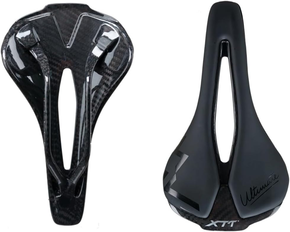 Generic Comfortable Microfiber Leather Carbon Fiber Bicycle Seat Mountain Road Bike Seat City Bike Seats for Men Women Black