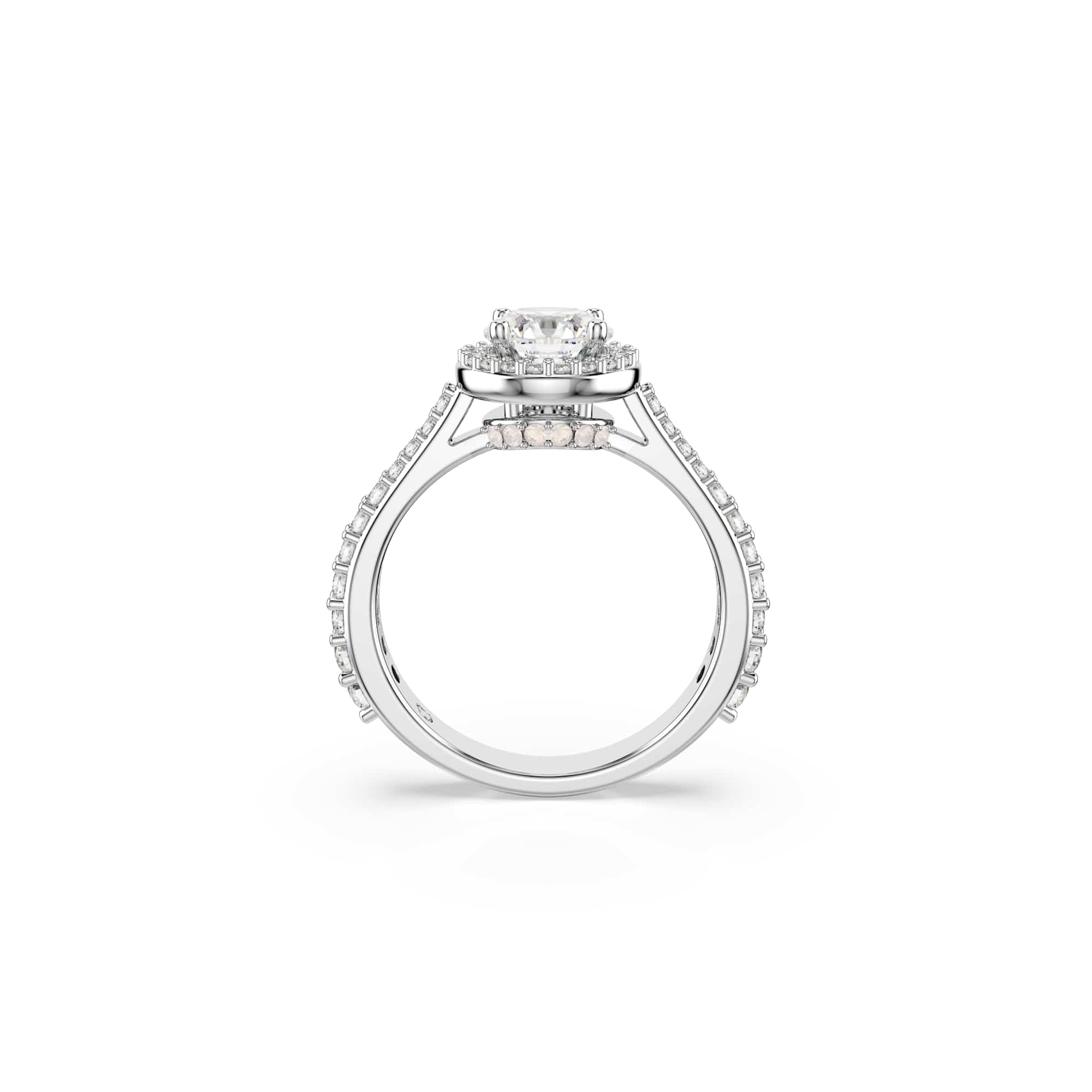Swarovski Una Angelic Collezione bague, taille ronde, blanc, finition ton argenté