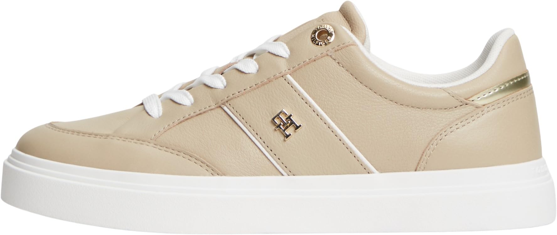 Tommy Hilfiger Women Th Feminine Cupsole FW0FW09600 Low Top, Beige (Horseradish), 7.5
