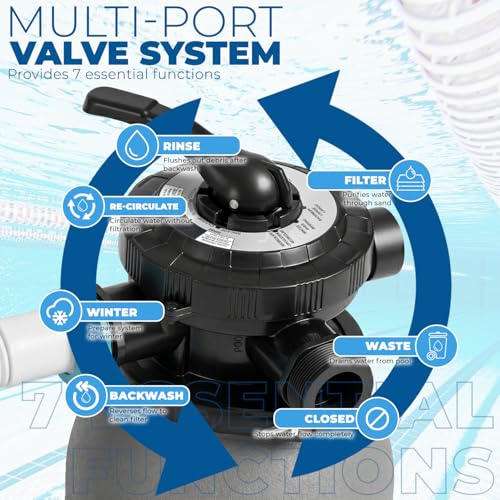 Image of XtremepowerUS Sand Filter Pump System for Above Ground Swimming Pool Multi-Port Valve Swimming Pool Filter With Timer System (10 inch Sand Filter with Pump (1,200 GPH))
