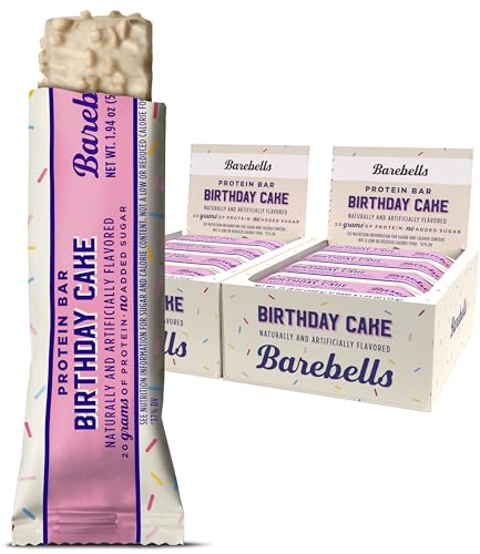 Image of Barebells Protein Bars Birthday Cake - 12 Count, Pack of 2 - Protein Snacks with 20g of High Protein - Chocolate Protein Bar with 1g of Total Sugars - On The Go Protein Snack & Breakfast Bars