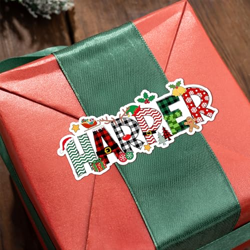 Image of Personalized Christmas Stickers, Custom Name Waterproof Christmas Gift Tags for Gift Box Holiday Decorations, Stockings, Party Favors (Name 2)