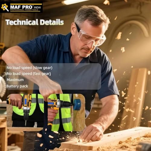 Image of MAF PRO 12V Cordless Drill Machine with 2 Battery | Drill Machine for Wall Drilling | Cordless Drilling Machine | Powerful Drill Machine with Screw Driver Kit