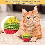 Retro Shaw Cat Toys Balls, Yarn Cat Ball with Bell Inside, Interactive Kitten Toys for Indoor Bored Cats, Handmade Crochet Kitty Ball 6 Pack - Image 2