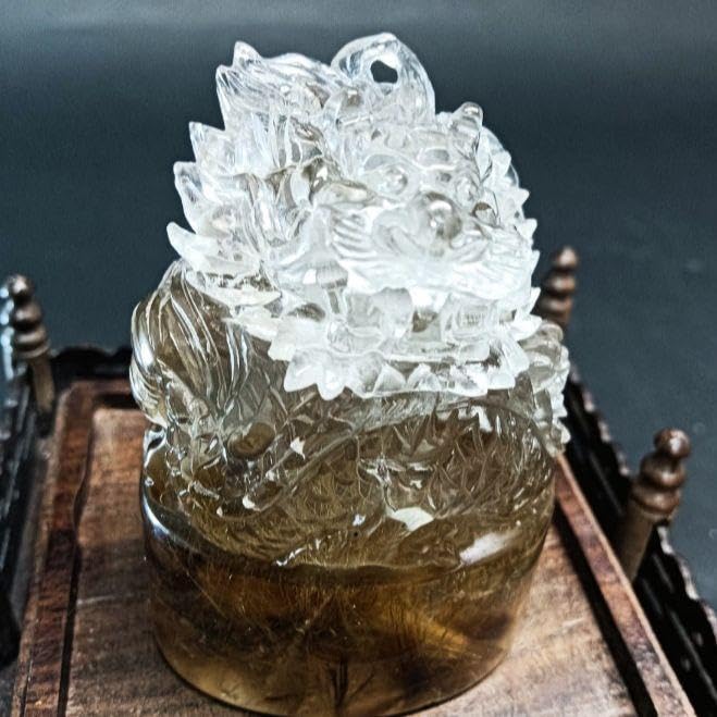 Amazon.co.jp: 龍 タイタンルチル ルチルクォーツ 天然石 龍神