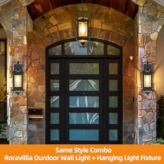 Large Outdoor Pendant Light 16 Inch Outdoor Chandelier Hanging Light Matte Black