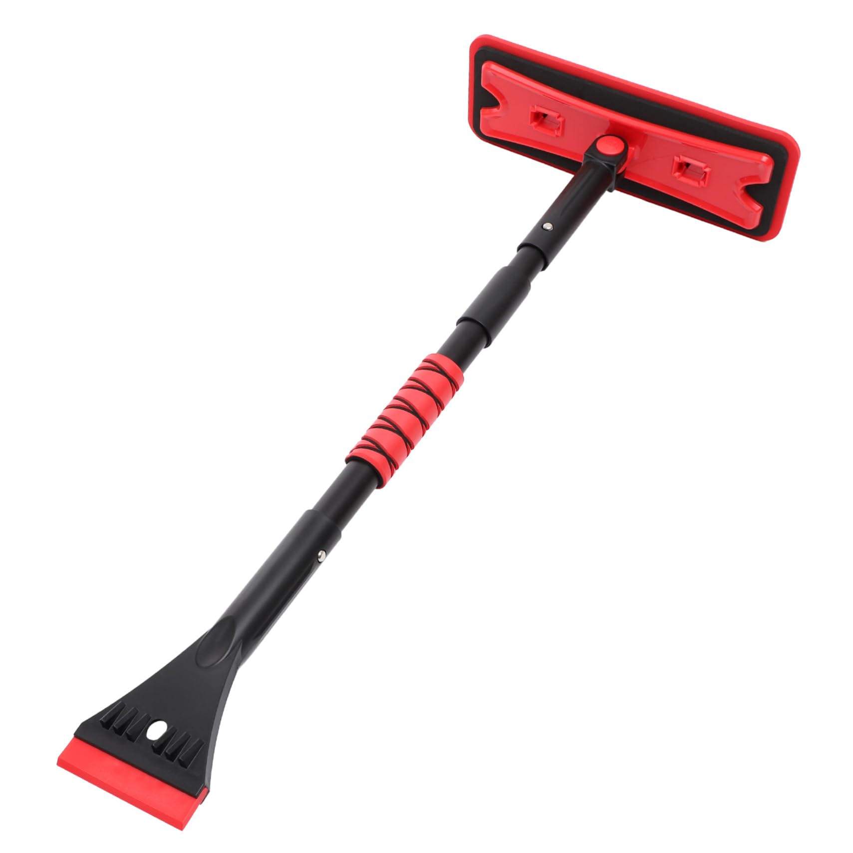 Toyvian Grattoir à Neige pour Voiture Rétractable, 7 Angles, Aluminium | Eva Rouge, Rotation 360 Degrés, Brosse Amovible, Pare-brise Auto, Rangement Compact, Froid