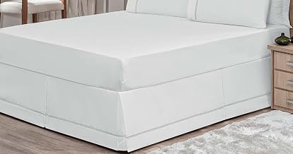 Saia Para Cama Colchão Box Casal Padrão Percal 180 Fios Algodão Ponto Palito Branca