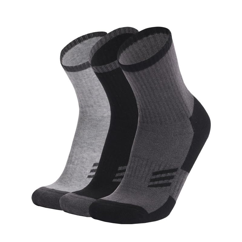 BEEYANOPAL Pack de 3 Calcetines Trekking Lana Merino Hombre Mujer Cálidos Transpirables Invierno, Senderismo, Trabajo, Media Caña (FR/ES, Números, 39, Regular, Regular, Pack de 3 pares multicolor)